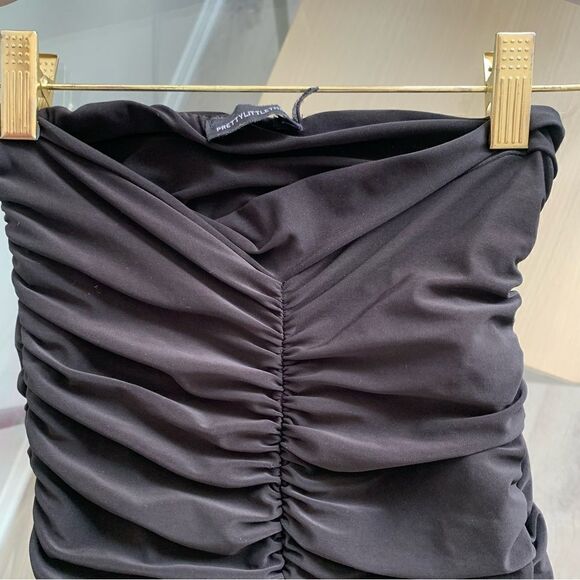 PLT BLACK RUCHED MIDI DRESS - Picture 4 of 10